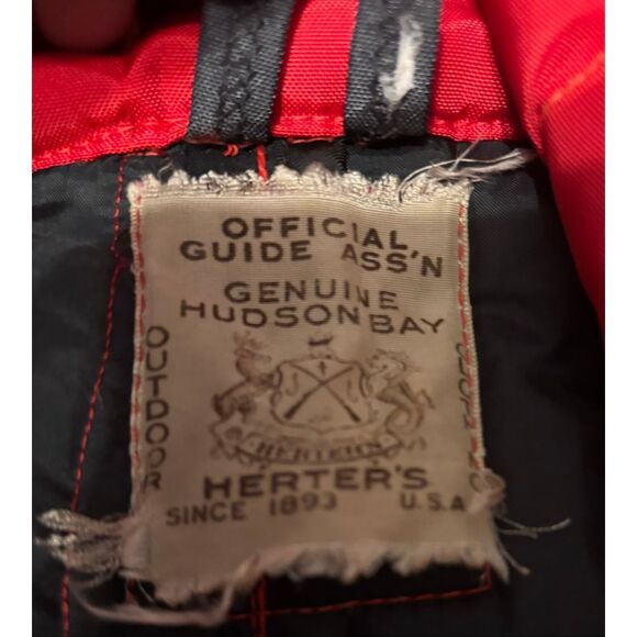 Vintage Herter’s Hudson Bay Snowmobile Suit Red Polaris Patch Belted USA L/XL - Picture 11 of 14